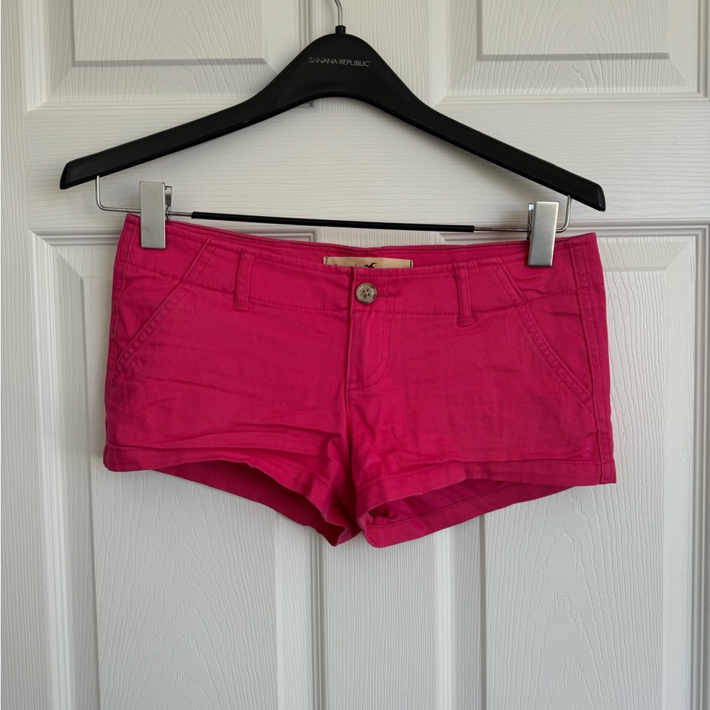 Hollister Micro Mini Vibrant Bright Barbie Hot Pink Super Soft Shorts